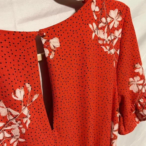 Sz S Ruffles & Floral & Dots Faux Wrap Front Challis Romper NWT - Picture 11 of 16